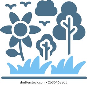 Flower Glyph Two Colour Icon