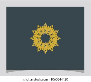 Flower gold abstract icon logo design vector