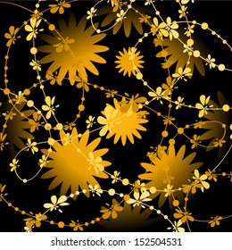 Fondo de oro de la flor con un grano