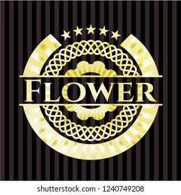 Flower gold badge