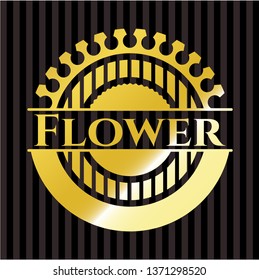 Flower gold shiny emblem
