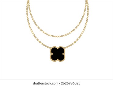 flower golden necklace chain accessories  exotic hand drawn design vector