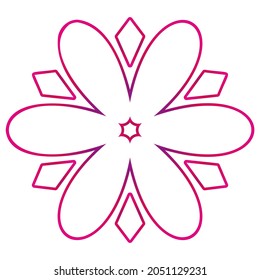 flor, gradiente aislado en fondo blanco, elemento de diseño radial, ilustración plana