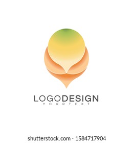 flower gradient logo vector design color full