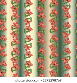 Flower with gradients background Seamless Pattern Design