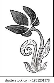 flower graffiti ink-drawn vector, pattern