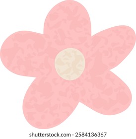 Flower With Grainy Texture Vector Illustration