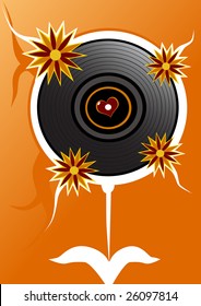 flower gramophone record