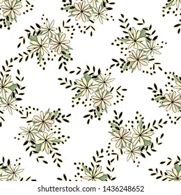 Flower graphic design. Cute seamless vector tile pattern. Retro vintage. line chamomile design.