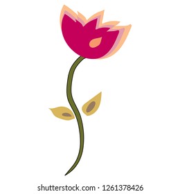 Flower graphic design. Floral elements doodle flowers. Modern botany. Vector illustration on white background.