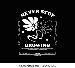 Flower Graphic Design for T shirt  Street Wear and Urban Style