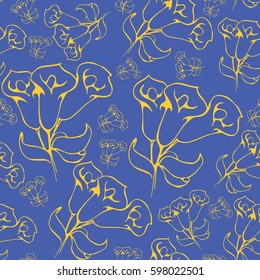 Flower graphic design. Vector floral hand drawn element for decoration and design. Black image.