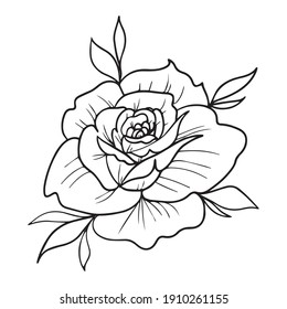 flower graphic design vector illustration, icon, art tattoo sketch, logo, hand draw, use in print