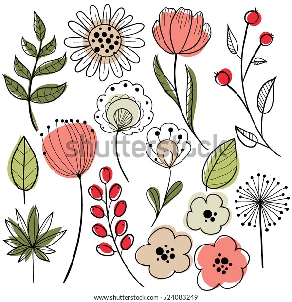 Flower Graphic Design Vector Set Floral Stock Vector Royalty Free