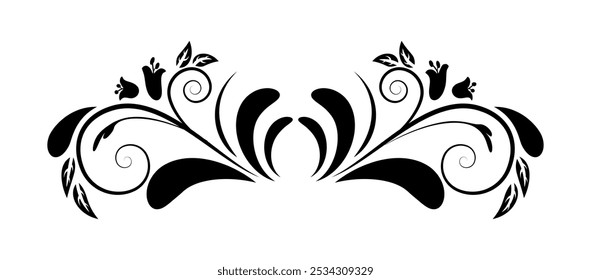 Flower Graphic Element Retro Style Design