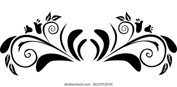 Flower Graphic Element Retro Style Design