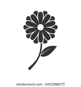 Flower graphic icon. Flower abstract sign isolated on white background. Nature symbol. Vector illustration