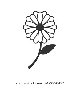 Flower graphic icon. Flower abstract sign isolated on white background. Nature symbol. Vector illustration