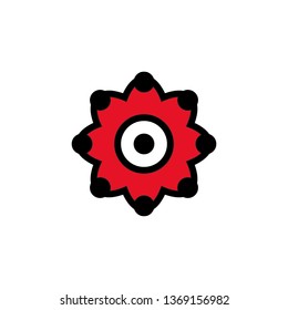 Flower graphic logo template, isolated on white background.