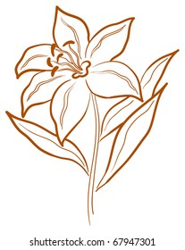 Flower graphic symbol, pictogram stylized icon, isolated
