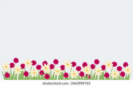 Flower, Grass, Park, Land Light Blue Sky, Nature Raining, Background, Wallpaper, Pattern, Backdrop