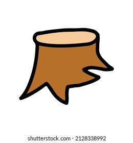 caricatura de elementos de flores, hierba y garabatos de árboles. ilustración vectorial