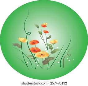 Flower and green background