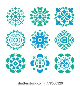 Flower Green Blue Sun Circle