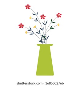 Flower in green jar vector design 
