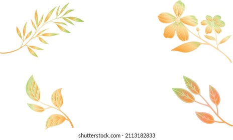 Flower and green leaves. Wedding concept - flowers. Vector arrangements for greeting card or invitation design