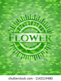 Flower green mosaic emblem