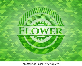 Flower green mosaic emblem