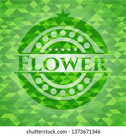 Flower green mosaic emblem