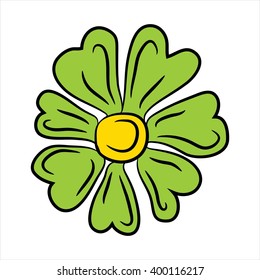 flower with green petals