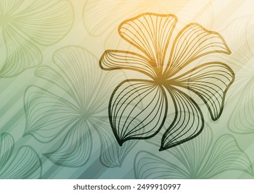 Flower green soft art gradient light background. vector illustration.