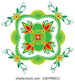 Flower green and yellow vector Design