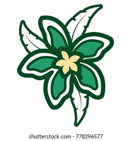 flower  green and yellow  vector illustration