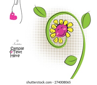 Flower greeting card design 