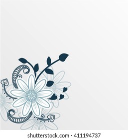 Flower Greeting card. A festive background with Flowers. Fashionable Template of Design. Vector illustration.
