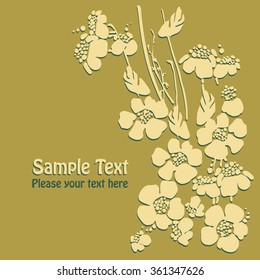 Flower greeting card. Vector illustration.