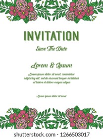 Flower greeting card wedding invitation vector art