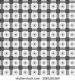 Flower and grid geometric pattern for ethnic print. print. tile. texture. background use