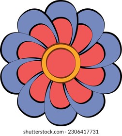 A flower in groovy colors to decorate the holiday.