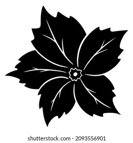 Una flor que crece a partir de un pepino o médula vegetal. Ilustración de Silhouette.Vector para diseño y decoración.
