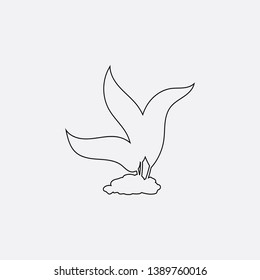 flower grows icon sign signifier vector