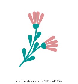 flower growth plant flat style icon vector illustration design