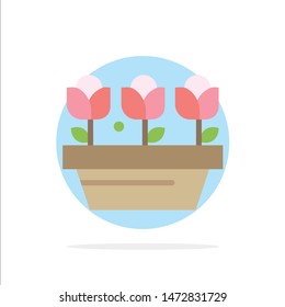 Flower, Growth, Plant, Spring Abstract Circle Background Flat color Icon