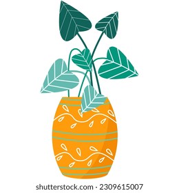Flower growth in pot vector isolated icon