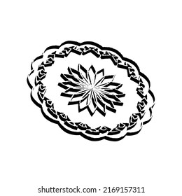 Elemento de decoración de grunge de flor para la forma de diseño Sello negro sobre fondo blanco Ilustración vectorial