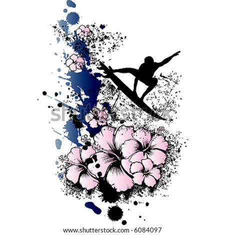 Flower Grunge Surfing Stock Vector (Royalty Free) 6084097 - Shutterstock